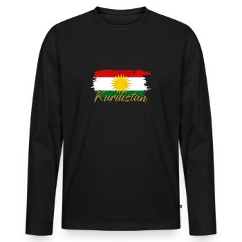 Kurdistan - Men's Premium Organic Long Sleeve Shirt - black - Front - Nico (187cm)
