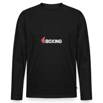Boxing - Boxer Boxing Fighter - Men's Premium Organic Long Sleeve Shirt - black - Front - Nico (187cm)