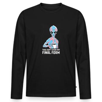 Transgenre drôle trans fierté cadeau nonbinary - T-shirt manches longues Premium bio Homme - noir - Devant - Nico (187cm)