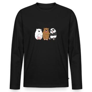 Bears Bearband Panda Bear Polar Bear Brown Bear Gang - Men's Premium Organic Long Sleeve Shirt - black - Front - Nico (187cm)