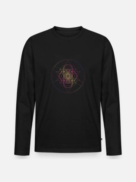 Sacred Geometry Tessepyramid - Men's Premium Organic Long Sleeve Shirt - black