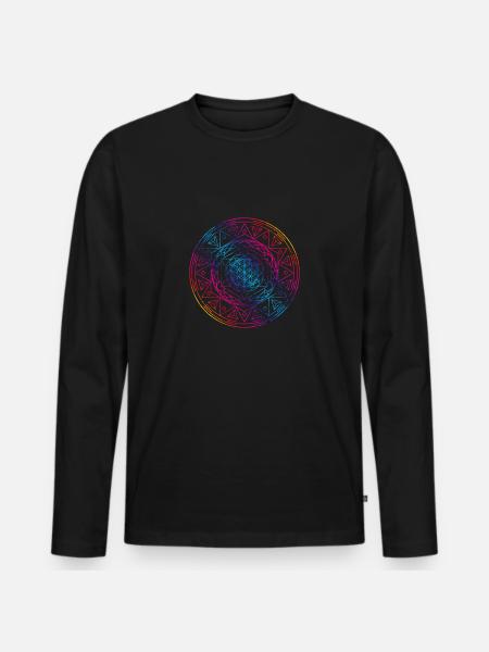 Sacred Geometry TetraFlower - Men's Premium Organic Long Sleeve Shirt - black