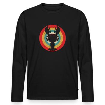 Love Lobster Vintage Crawfish Gift Design Idea - Men's Premium Organic Long Sleeve Shirt - black - Front - Nico (187cm)