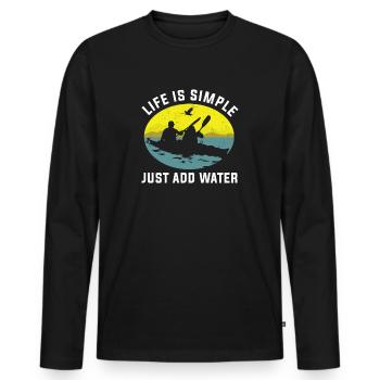 La vie est simple Ajoutez un cadeau de sport aquatique au kayak aquatique - T-shirt manches longues Premium bio Homme - noir - Devant - Nico (187cm)