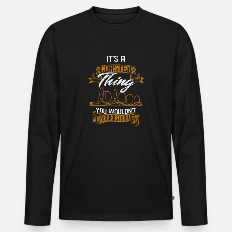 Achterbahn - Männer Premium Bio Langarmshirt - Schwarz