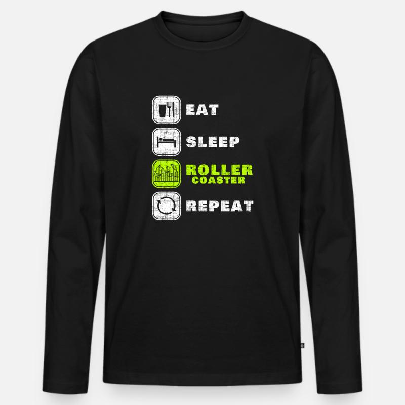 Achterbahn - Männer Premium Bio Langarmshirt - Schwarz