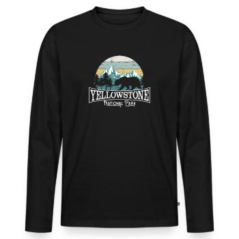 Simple Rétro Cadeau du parc national de Yellowstone - T-shirt manches longues Premium bio Homme - noir - Devant - Nico (187cm)