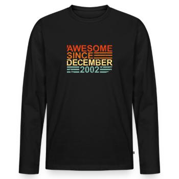 Cadeau de joueur pour le 17e anniversaire - T-shirt manches longues Premium bio Homme - noir - Devant - Nico (187cm)