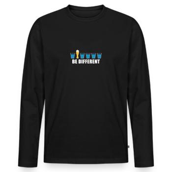 Be Different Beer Sauffn Party Fun Motiv - Men's Premium Organic Long Sleeve Shirt - black - Front - Nico (187cm)