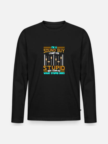 Tontechniker Mischpult Tontechnik Toningenieur - Männer Premium Bio Langarmshirt - Schwarz