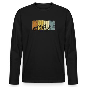 Produit Fun Disc Golf Idée Design Cadeau - T-shirt manches longues Premium bio Homme - noir - Devant - Nico (187cm)