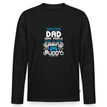 Gamer Gaming Dad Papa Freund Logo - Männer Premium Bio Langarmshirt - Schwarz - Vorne - Nico (187cm)