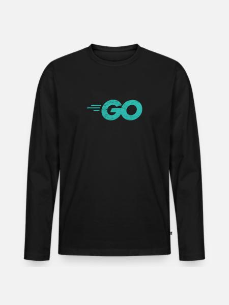 Go-Programmiersprache mit Go-Logo in Not - Männer Premium Bio Langarmshirt - Schwarz