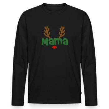 Mama Mutti Reindeer Family Outfit Cerf de Noël - T-shirt manches longues Premium bio Homme - noir - Devant - Nico (187cm)