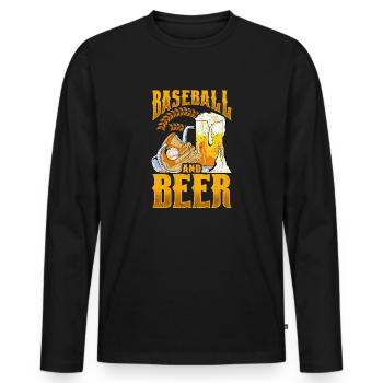 Awesome Baseball And Beer Make The Perfect Day - Men's Premium Organic Long Sleeve Shirt - black - Front - Nico (187cm)