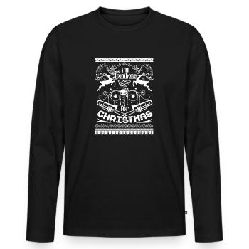 Trombone je trombone pour noël - T-shirt manches longues Premium bio Homme - noir - Devant - Nico (187cm)