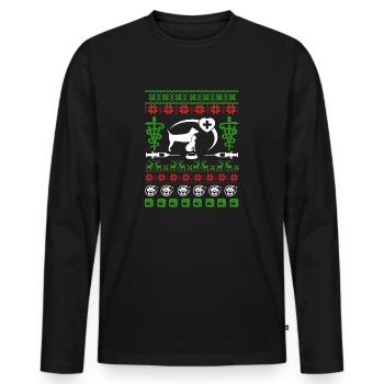 Funny Vet Tech Christmas Gifts - Men's Premium Organic Long Sleeve Shirt - black - Front - Nico (187cm)