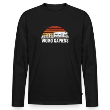 Womo Sapiens Motorhome Evolution - Men's Premium Organic Long Sleeve Shirt - black - Front - Nico (187cm)