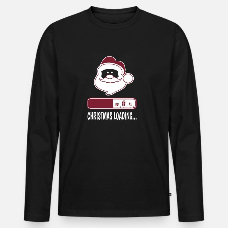 CHRISTMAS LOADING..... - Männer Premium Bio Langarmshirt - Schwarz