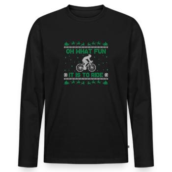 Le cyclisme de Noël oh quel plaisir c’est de rouler - T-shirt manches longues Premium bio Homme - noir - Devant - Nico (187cm)