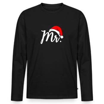 Mr. Partnerlook Couples Couples Married couple Gift - Men's Premium Organic Long Sleeve Shirt - black - Front - Nico (187cm)