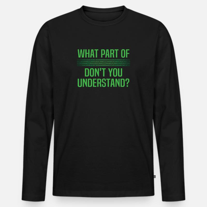 Binärcode Binar Dualcode Programmierer Geschenk - Männer Premium Bio Langarmshirt - Schwarz