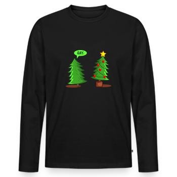 Christmas fir tree Funny - Men's Premium Organic Long Sleeve Shirt - black - Front - Nico (187cm)
