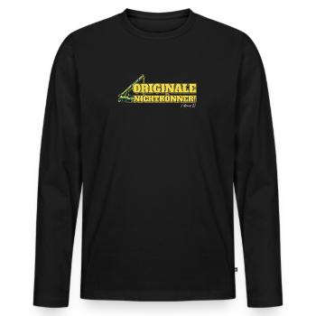 Crane places must be compacted - Men's Premium Organic Long Sleeve Shirt - black - Front - Nico (187cm)