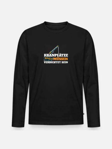 Crane places must be compacted - Men's Premium Organic Long Sleeve Shirt - black