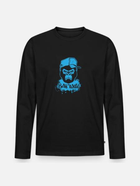 Born to be wild - Men's Premium Organic Long Sleeve Shirt - black