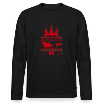 Noël Drôle Dogue Allemand - T-shirt manches longues Premium bio Homme - noir - Devant - Nico (187cm)