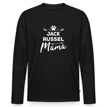 Jack Russel Dog Mama With Hearts And Paw - Men's Premium Organic Long Sleeve Shirt - black - Front - Nico (187cm)