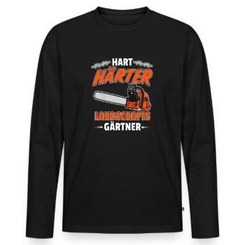 Hart Harter Landschaftsgärtner Geschenke - Männer Premium Bio Langarmshirt - Schwarz - Vorne - Nico (187cm)