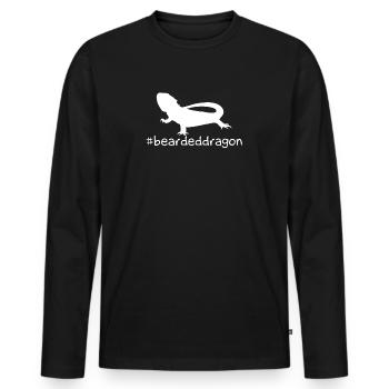 Hashtag drôle de dragon barbu - T-shirt manches longues Premium bio Homme - noir - Devant - Nico (187cm)