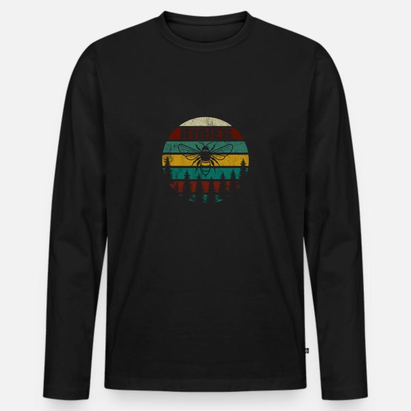 Imker Biene Bienenzucht Bienen Spruch Geschenk - Männer Premium Bio Langarmshirt - Schwarz