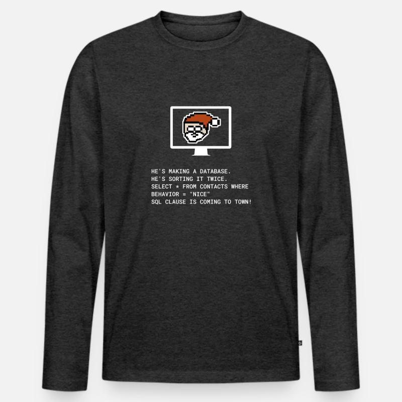 Weihnachten SQL Clause Programmierer IT Geschenk Männer Premium Bio Langarmshirt