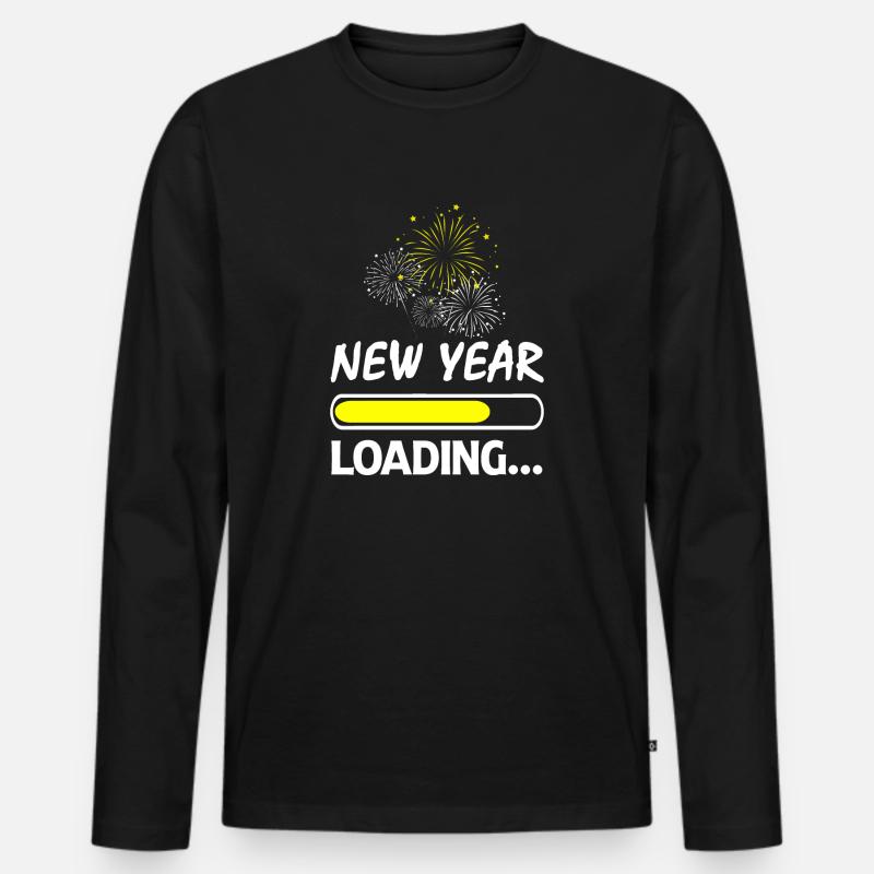SILVESTER - Männer Premium Bio Langarmshirt - Schwarz
