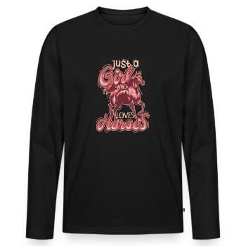 Funny horse equitation rider vaulting gaul - Men's Premium Organic Long Sleeve Shirt - black - Front - Nico (187cm)