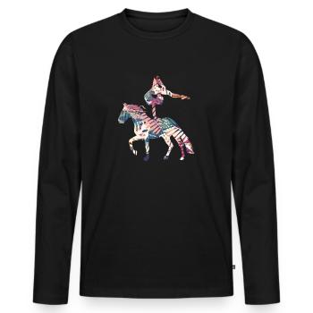 Funny horse equitation rider vaulting gaul - Men's Premium Organic Long Sleeve Shirt - black - Front - Nico (187cm)