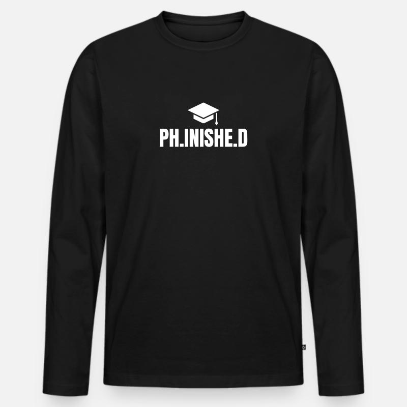 Ph.inishe.d - Männer Premium Bio Langarmshirt - Schwarz