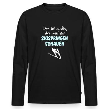 Skispringen lustig Geschenk Skispringer Skisprung - Männer Premium Bio Langarmshirt - Schwarz - Vorne - Nico (187cm)