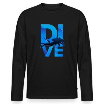 diving - Men's Premium Organic Long Sleeve Shirt - black - Front - Nico (187cm)