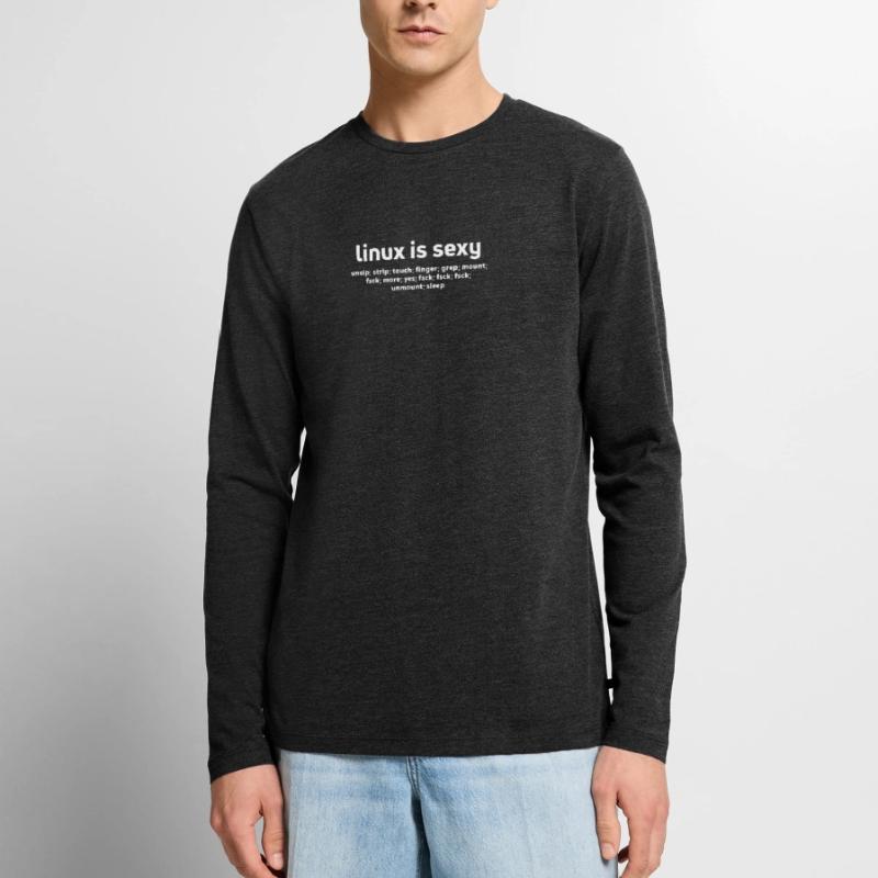 Linux Funny Commands Fsck Unmount Linux Users Men's Premium Organic Long Sleeve Shirt