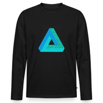 Memphis design geometry gift idea nerd triangle - Men's Premium Organic Long Sleeve Shirt - black - Front - Nico (187cm)