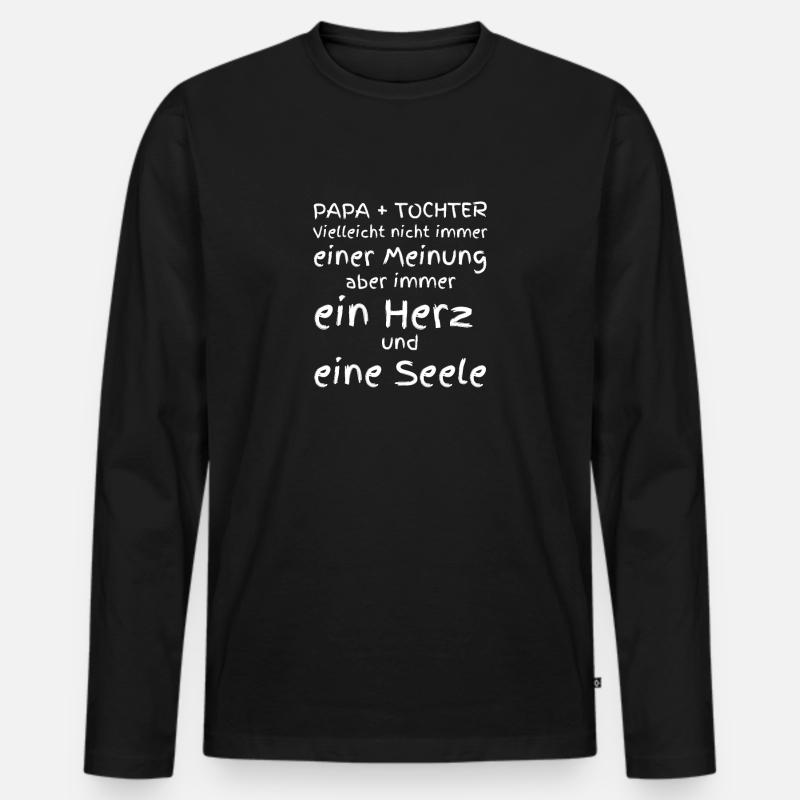 Papa & Tochter - Männer Premium Bio Langarmshirt - Schwarz