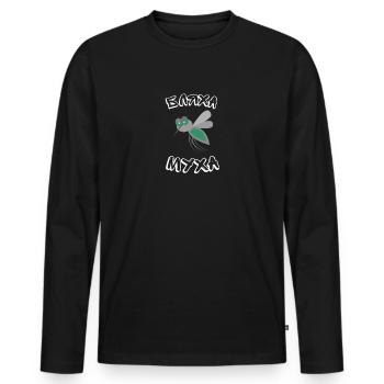 Funny Russian sayings for Russians Blaha Muha - Men's Premium Organic Long Sleeve Shirt - black - Front - Nico (187cm)