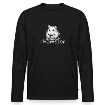 Hamster drôle Hashtag - T-shirt manches longues Premium bio Homme - noir - Devant - Nico (187cm)