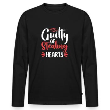 Déclaration d'amour romantique pour la Saint Valentin - T-shirt manches longues Premium bio Homme - noir - Devant - Nico (187cm)