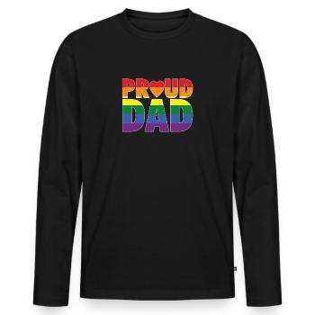Fier papa LGBT Parent Gay Pride Fête des pères - T-shirt manches longues Premium bio Homme - noir - Devant - Nico (187cm)