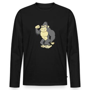 Muscular gorilla - Men's Premium Organic Long Sleeve Shirt - black - Front - Nico (187cm)